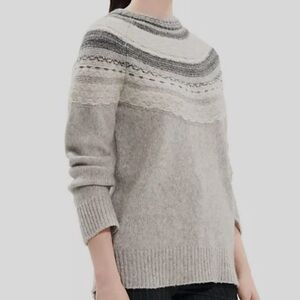 Theory gray Fair Isle wool sweater - Medium